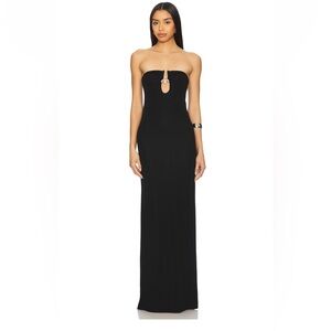 Elegant Black Strapless Maxi Dress
